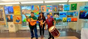 Xpo-arte 2023. Club Colombia de Hackensack. Group playing music from the Andes.